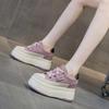 9cm Cow Suede Genuine Leather Women Vulcanized Shoes Platform Wedge Skate Boarding High Heels Casual Summer Shoes