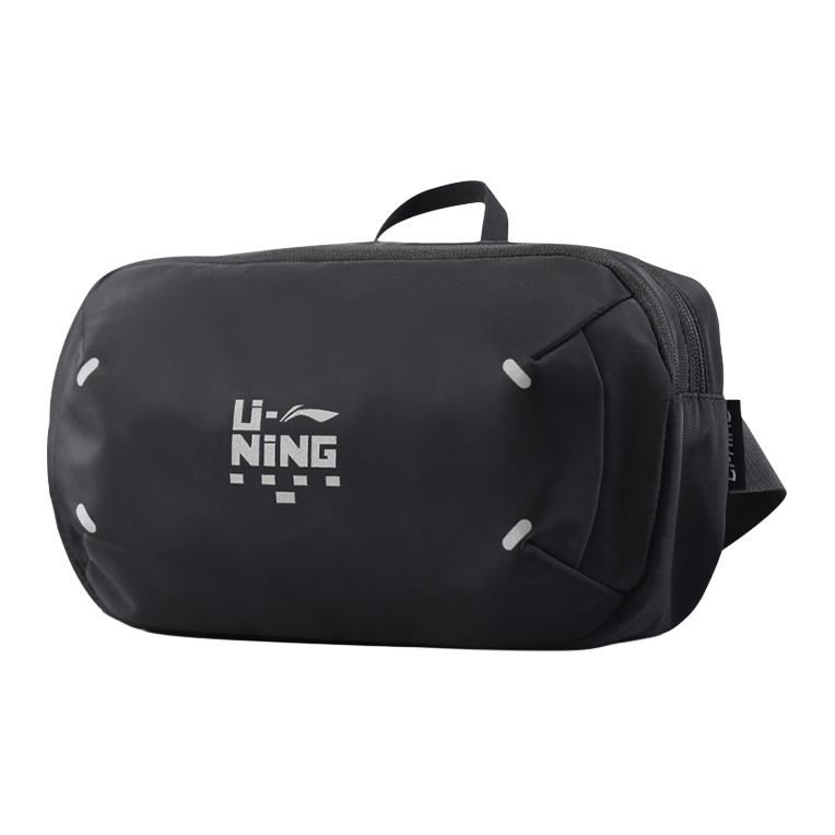 Li Ning Kids Universal Fitness Running Crossbody Polyester Childrens Waist Bag Regular Dark Blue Black Kids bags YBLU005-1