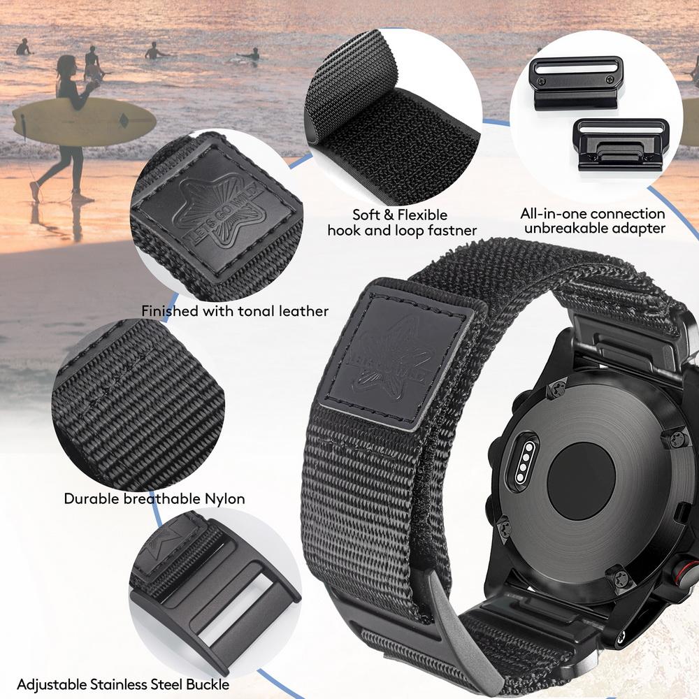 HEMSUT Ремни для часов Garmin Нейлоновый ремешок Quickfit 20 22 26 мм Спортивный ремешок на запястье для Fenix7 Forerunner/EPIX /Instinct /Tactix