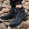 Модные высокие ботинки с флисовой подкладкой, теплые, с пробивным стальным подноском, защитная рабочая обувь, легкая, дышащая, H66