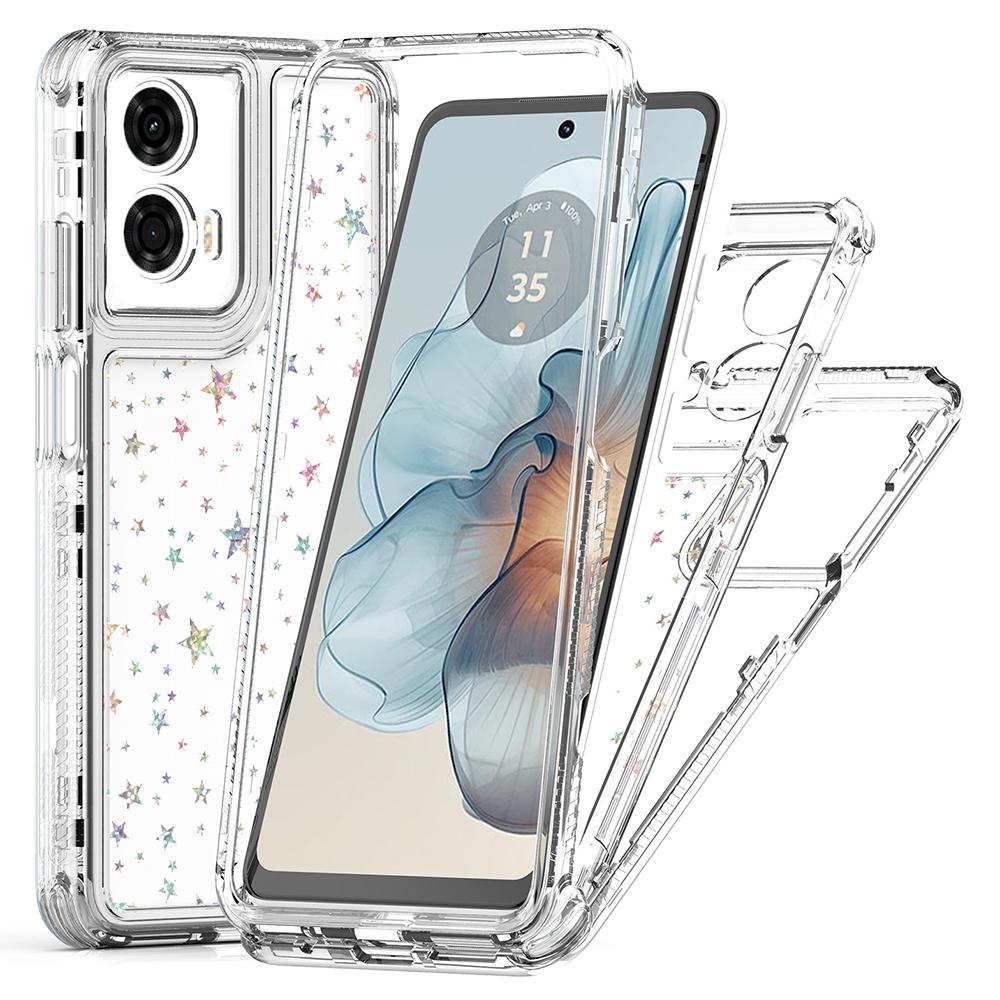 Для Motorola Moto G24 Power Чехол Точные вырезы Акриловый ТПУ Прозрачный чехол для телефона с пленкой с лазерной печатью