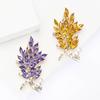 Fashion Luxury Alloy Rhinestone Four Head Wheat Ear Brooch Versatile Women'S Dress Cheongsam Corsage Accessories Pin