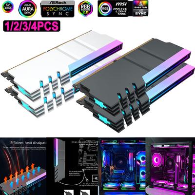 1-4PC RAM радиатор радиатор 5V 3PIN ARGB адресуемый охлаждающий жилет радиатор охладитель для DDR2 DDR3 DDR4 DDR5 настольный ПК RAM память