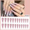 French Icy Nude White V-wearing Armor, Long Ballet Patch Nail Fake Finger Nail Art Nail Art Nail Art Nail Art