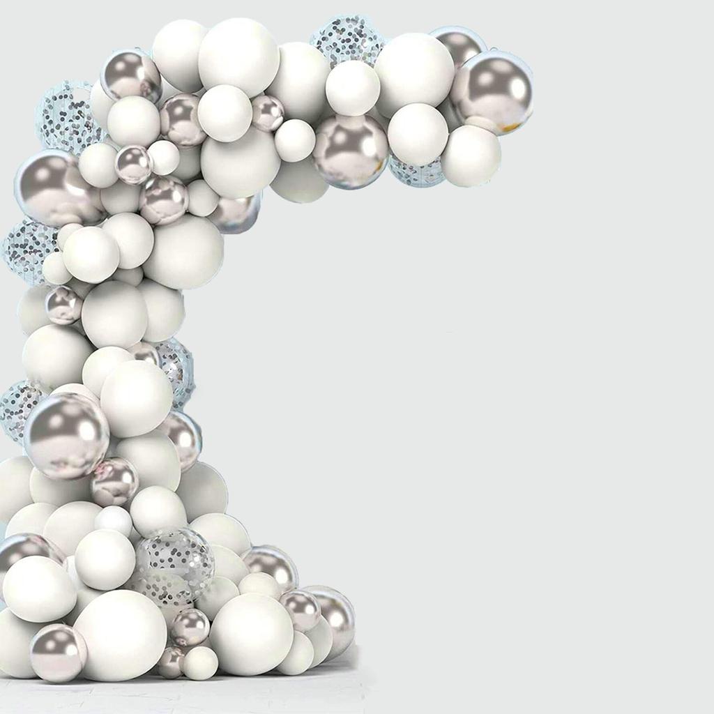 50 шт. металлические, серебристо-белые воздушные шары, гирлянда, арка, комплект, серебряные шары для детского душа, декор для дня рождения, свадьбы, вечеринки