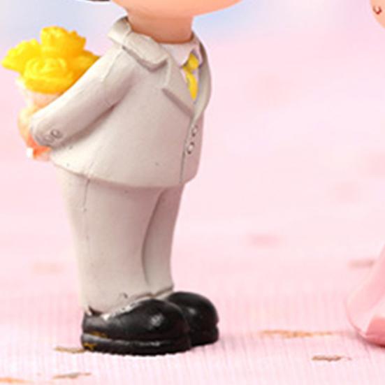 1 Pair Couple Cartoon Anti-crack Figures Marry Clear Texture Standing Decorate Scene Layout Proposal Wedding Couple Ornaments