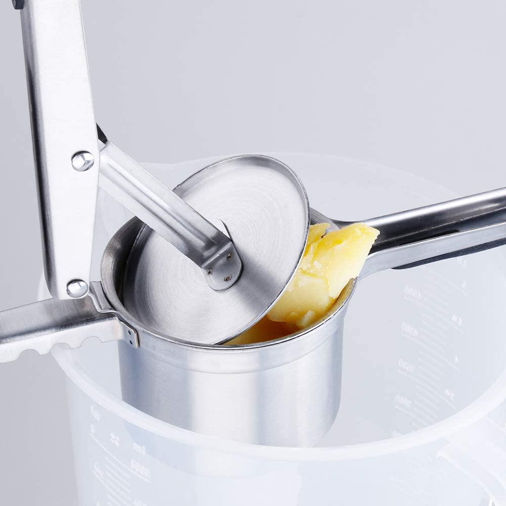 304 Stainless Steel Potato Masher Fruit Press Ricers with Black Soft Touch Handles