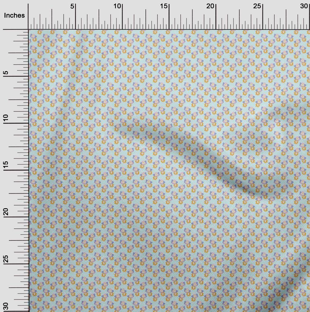 oneOone Ткань Cotton Flex Light Blue, детский швейный материал с цветами, принт, ткань по ярдам, 40 дюймов