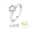 Potiy Moissanite D Color 0.5ct 1ct 2ct Round Cut S925 Sterling Silver Solitaire Wedding Engagement Ring for Women