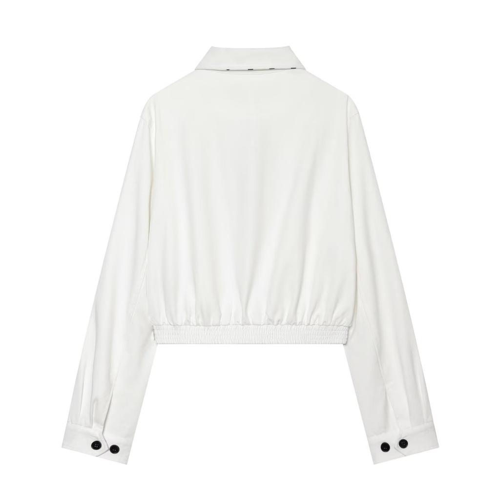 2026 Summer New European and American Cross-border Women's Street Fashion Polka Dot Color-Block Collar Jacket W018 1873