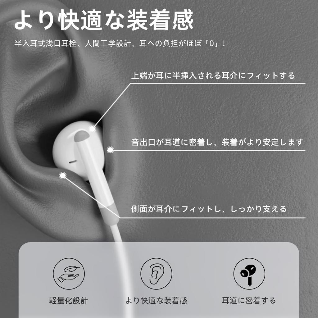 [Сертифицировано MFi] Проводные наушники для iPhone, Hi-Fi качество звука, Глубокие басы, Шумоподавление, Четкие звонки, Регулируемая громкость, Внутриканальные, Эргономичный дизайн,