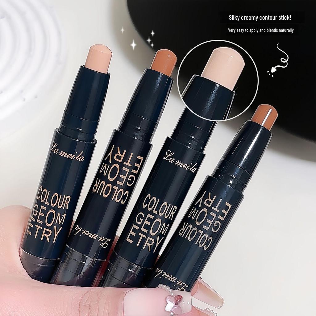 Contour & Highlight Dual Stick: 3D Sculpting, Nose & Face Defining, Long-lasting, Brightens Under-eye Bags, Perfect for Students & Parties