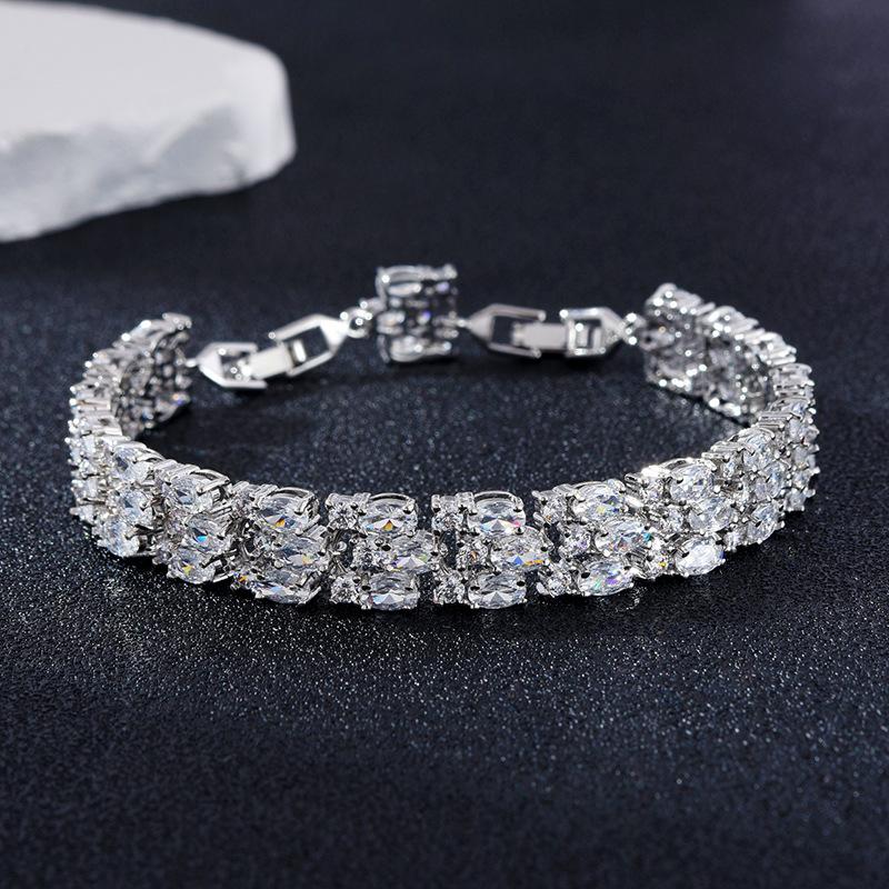 Браслет Wind Zircon Медь, инкрустированная бриллиантами, Ювелирные изделия Унисекс Квадратный Геометрический Браслет