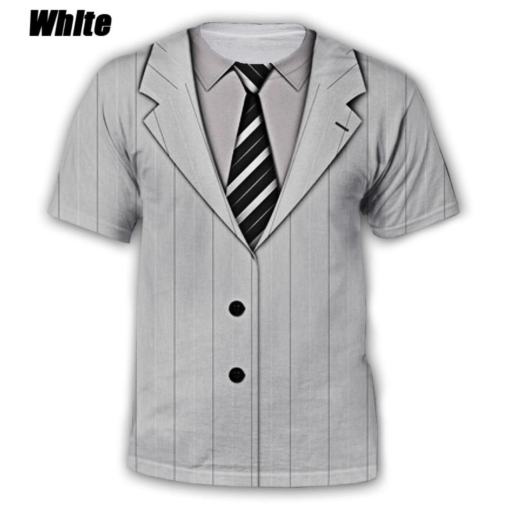 Men's Clothing Summer Fashion Funny Fake Suit 3D T Shirt Tuxedo Bow Tie 3D Printed T-shirts Men Summer Streetwear Tees Tops