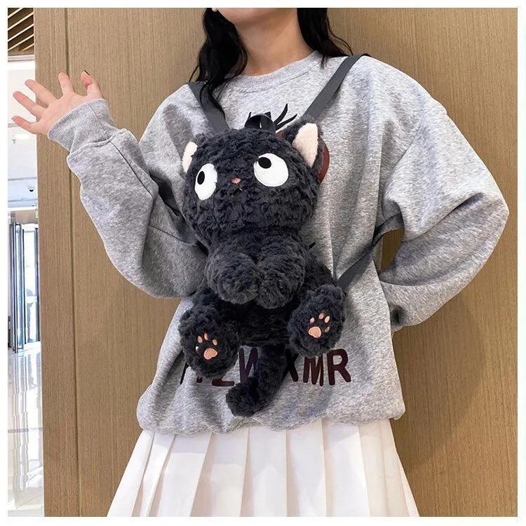 2025 Милый плюшевый детский школьный рюкзак с изображением котенка, черного кота, детская сумка, мультяшный подарок на день рождения, рюкзак с изображением маленькой куклы-кошки