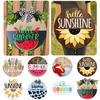 Welcome Sign Exquisite Eye-catching Round Decorative Summer Hanging Plaque Wooden Pendant Home Decor