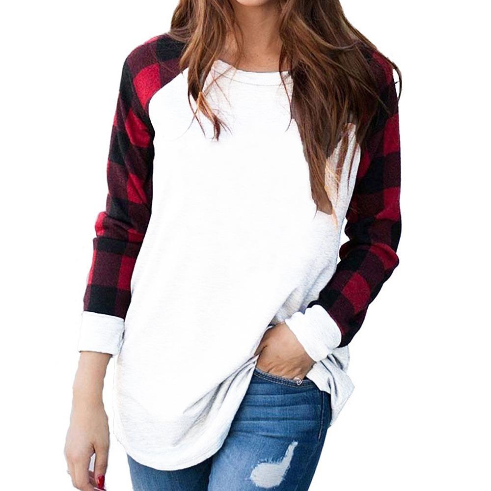 HNXC Женская мода повседневная осень-зима с длинным рукавом и круглым вырезом блузки и рубашки