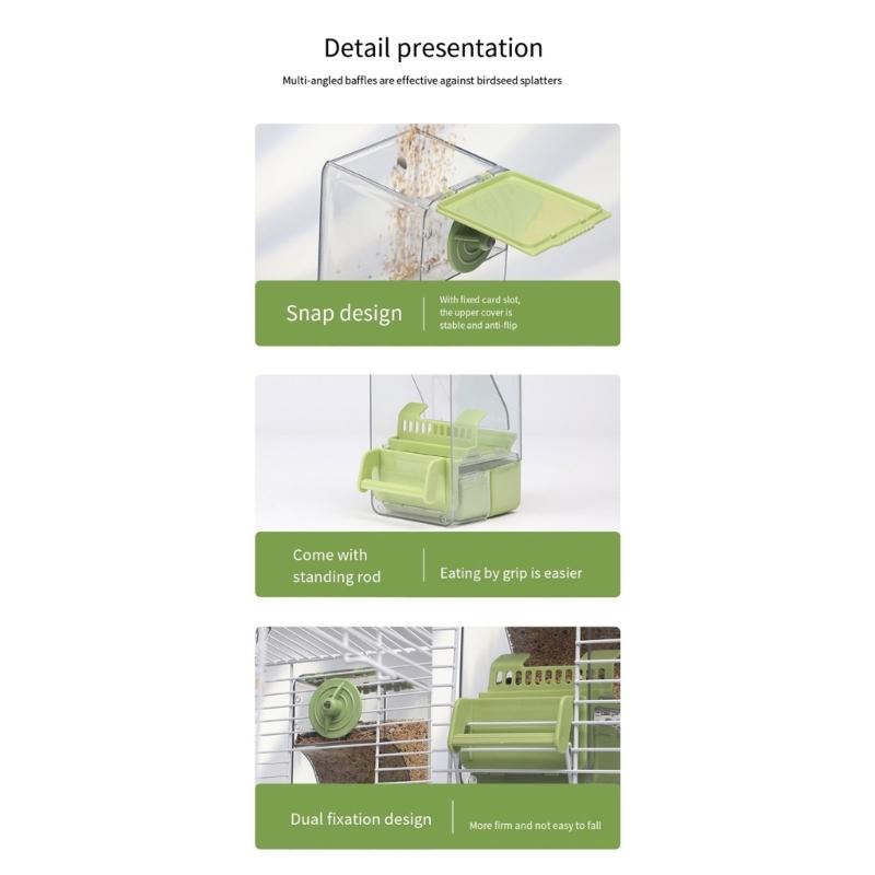 Clear Bird Feeders Reduced Waste Food Containers Cage Mount Food Dispensing Automatic Bird Feeders Large Capacity