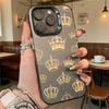 Потрясающий золотой чехол-корона для iPhone 16 15 14 13 12 11 Pro Max Mini, противоударный, защищающий от царапин, жесткая защитная крышка