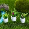 1 Set Potted Plant Statue DIY Weather-resistant PVC Delicate Detail Mini Flower Miniature Home Decor