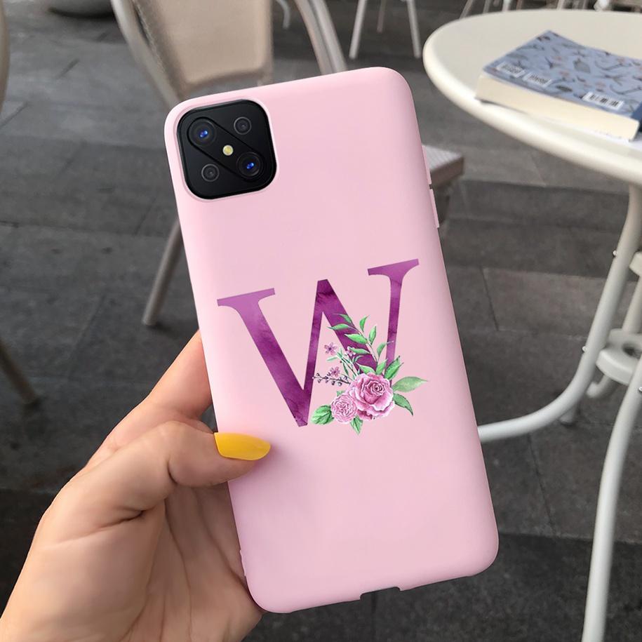 Чехол для OPPO Reno 4Z 5G 6.57" Мягкий ТПУ Милый Чехол с Буквами Для Reno4 Z 5G CPH2065 Простая Черная Розовая Задняя Крышка Для OPPO A92s Capa