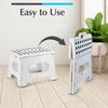 Folding Step Stool Portable Lightweight Plastic Step Up 27CM Height For Adults Kids Suitable For Kitchen Bathroom Bedroom White