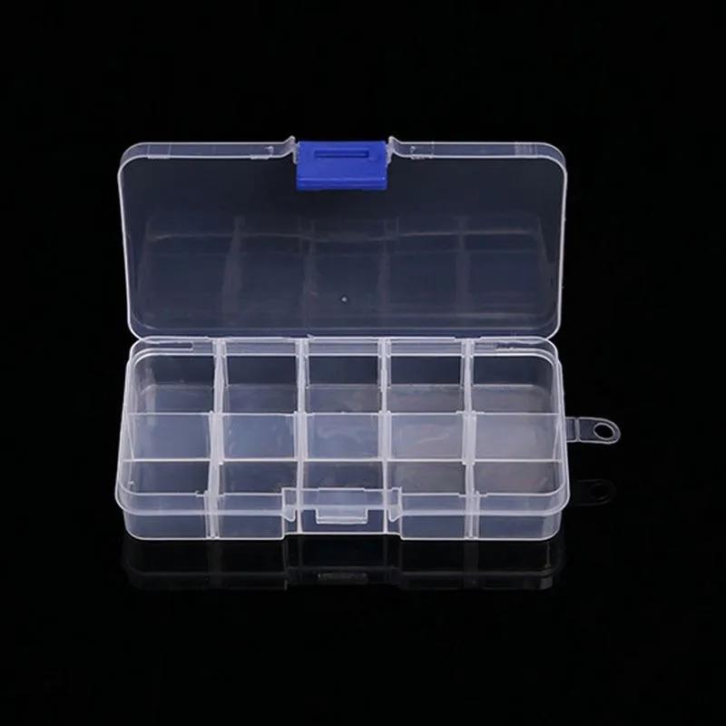 10/15/24/36 Compartments Transparent Plastic Storage Box Compartment Jewelry Adjustable Organizer Storage Boxes&Bins Adjustable
