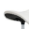 Cosmetic Stool 360 degrees Rotate Height Adjustable Salon Massage Spa Chair Hydraulic Rolling Faux Leather Saddle Stool, Cream