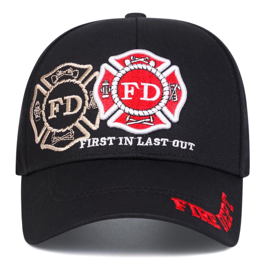 Unisex FIRE DEPT Letter Embroidery Baseball Caps Outdoor Adjustable Spring and Autumn Casual Sunscreen Hat