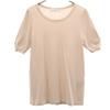 Made In Italy Short Sleeve Cotton Sweater 46 Beige Knit Women Used