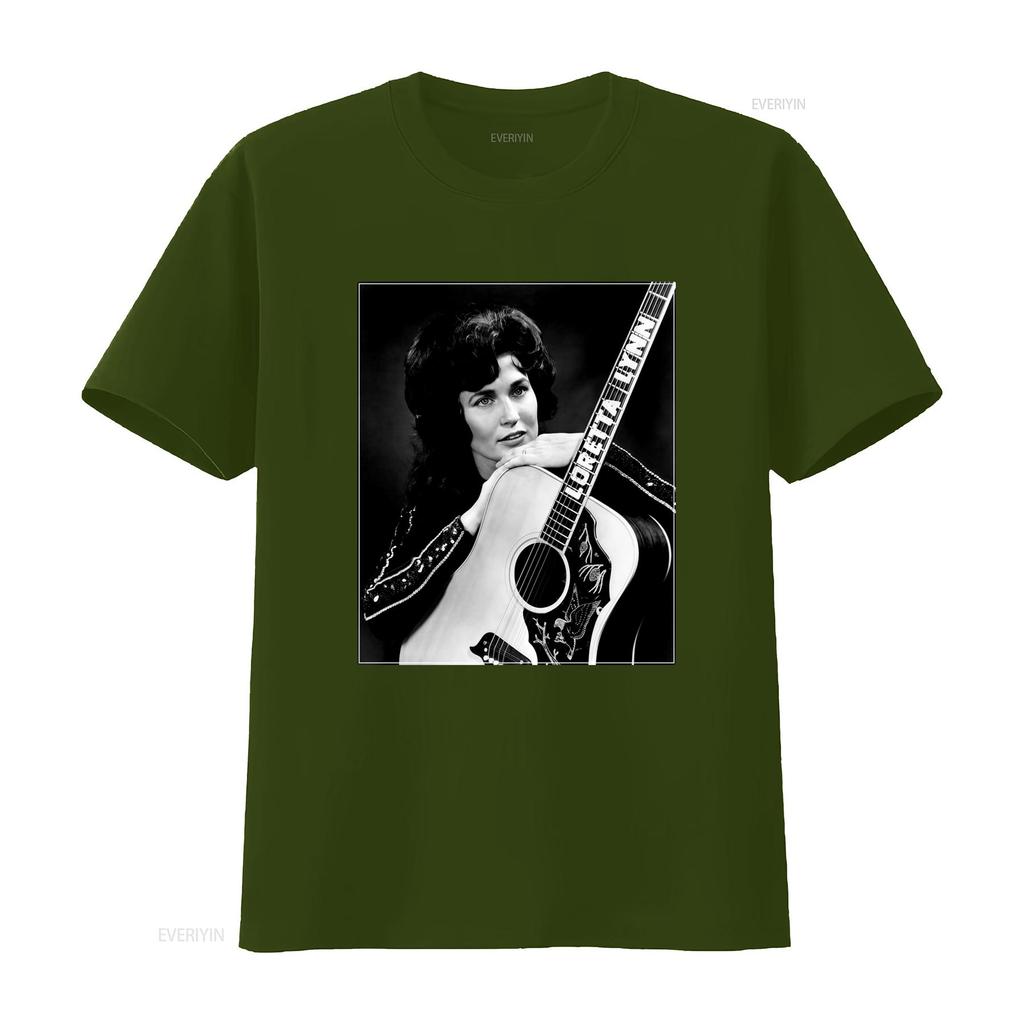 Vintage Black White Loretta Lynn Country Music Singer Print Casual T Shirt vintage Washed Breathable Stretched Stylish Slightly