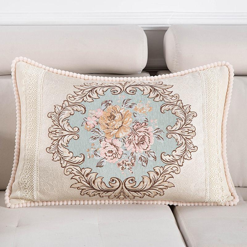 Одиночная европейская жаккардовая наволочка, диванная подушка, вышитая прямоугольная наволочка для спинки дивана для гостиной