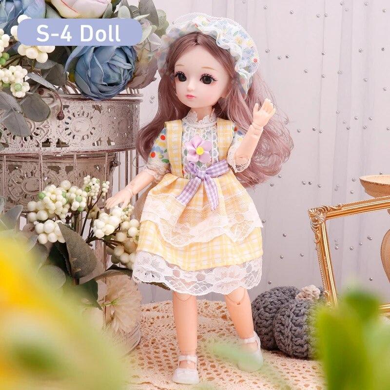 Кукла BJD для девочек, 30 см, аниме-кукла, 23 шарнира, подвижное тело с юбкой, шляпа, головной убор, игрушка «сделай сам»