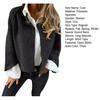 Winter Women Jacket Round Neck Thick Fleece Open Stitch Short Type Cardigan Long
