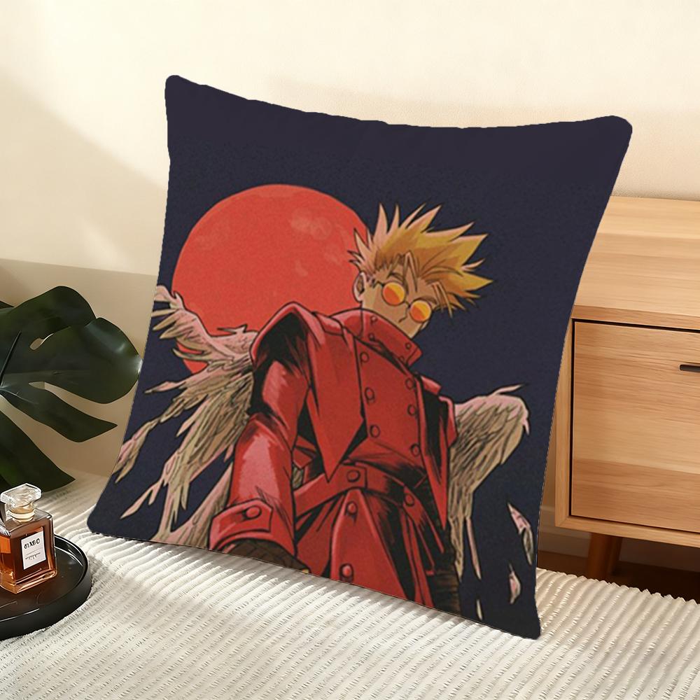 Крутая Наволочка на Подушку Anime Trigun Мягкая Короткошерстная Плюшевая Наволочка Гладкая Уютная Текстура Эстетичная Наволочка для Подушки Домашний Декор
