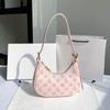 High-end Shoulder Bags for Women Casual Pink Printing Hobo Bags Niche Design Female PU Leather Armpit Bags