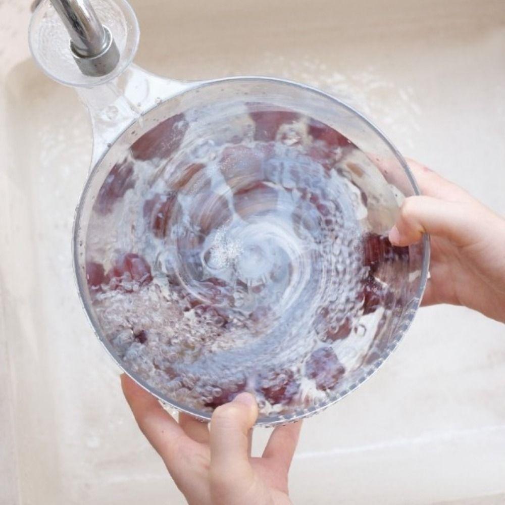 Transparent Automatic Washer Bowl Fast Draining Fruit Wash Basket Berries Washer  Picnics