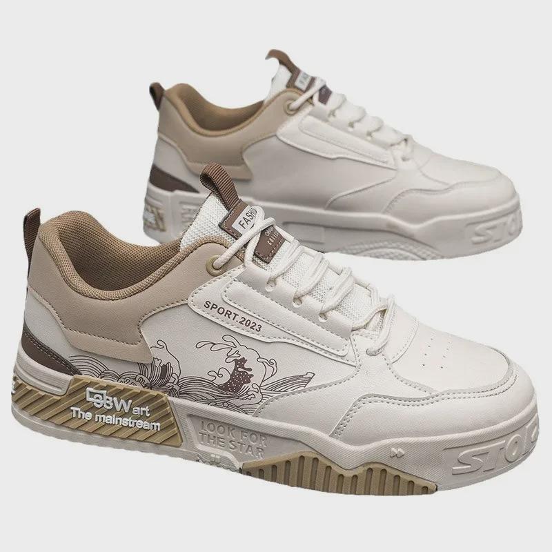 2025 Мужские белые повседневные кроссовки на толстой подошве — модный стиль весна/лето