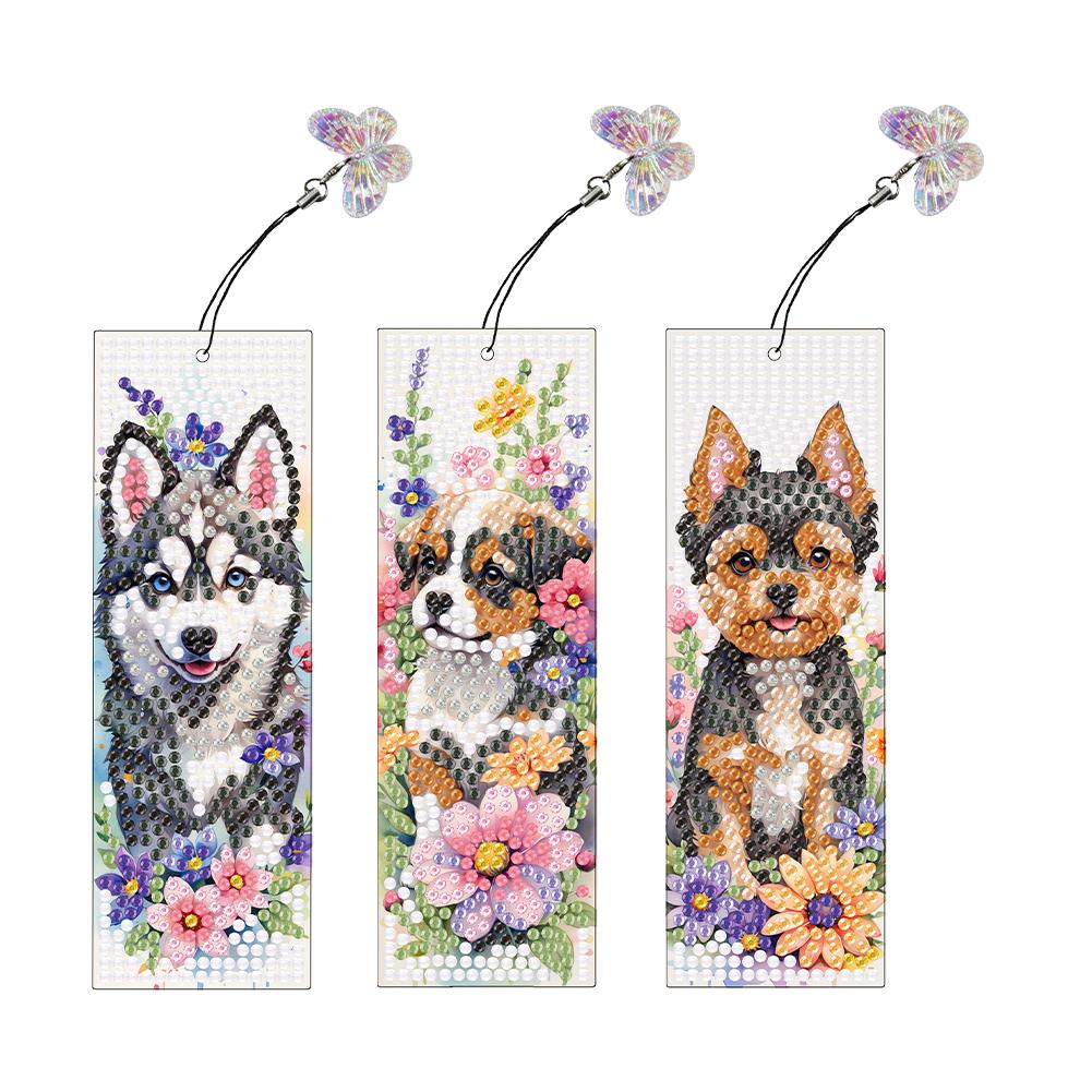3Pcs Animal Patterns DIY Diamond Painting Bookmark Diamond Bookmark Art Projects for Readers Home Office Book Decor & Gift Idea