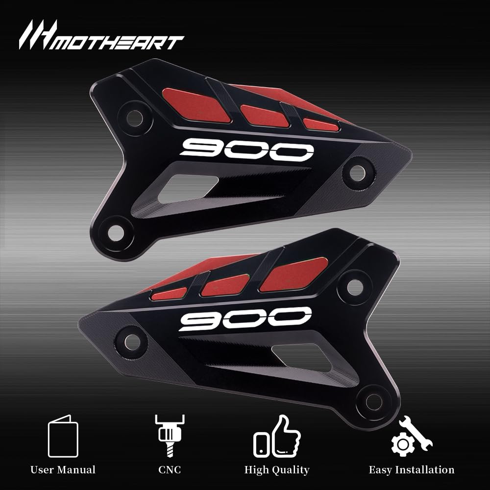 MotHeart Защита пятки задней педали мотоцикла для Z900 2017-2024 Z900SE 2022-2024 Прочная защитная пластина Z900 z900se Запчасти (красный)