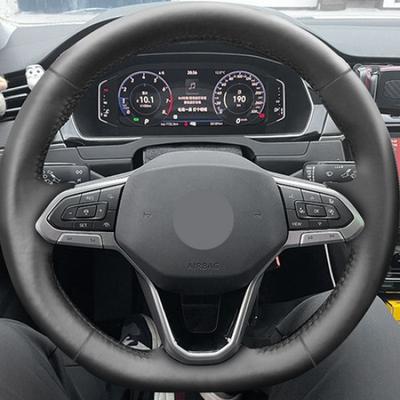 Полностью Черный Руль Обшивка Кожаным Чехлом Отделка Для VW Golf 8 MK8