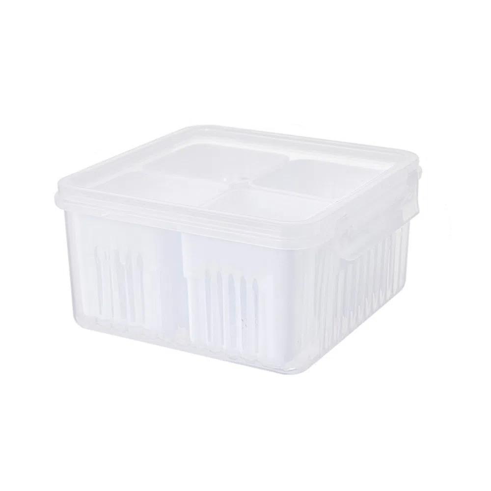 Four/Six Grids Onion Ginger Storage Container Transparent Food Fresh-keeping Holder Kitchen