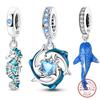 Подходит для настоящих genuine медных декоративных подвесок, элементов бусин, синих светящихся китовых акул, морских коньков, дельфинов, подвесок-украшений для женских украшений