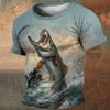 Summer Men's T-Shirts Fishing Pattern T-shirt Top 3D Print Hip Hop Loose Short Sleeve Streetwear Oversized Vintage T Shirts