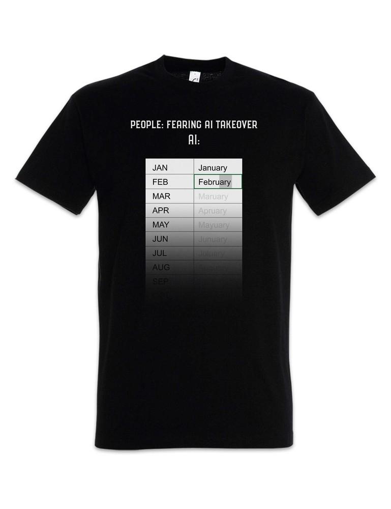 People Fearing AI Takeover T-Shirt Fun Excel Computer Science Scientist Nerd