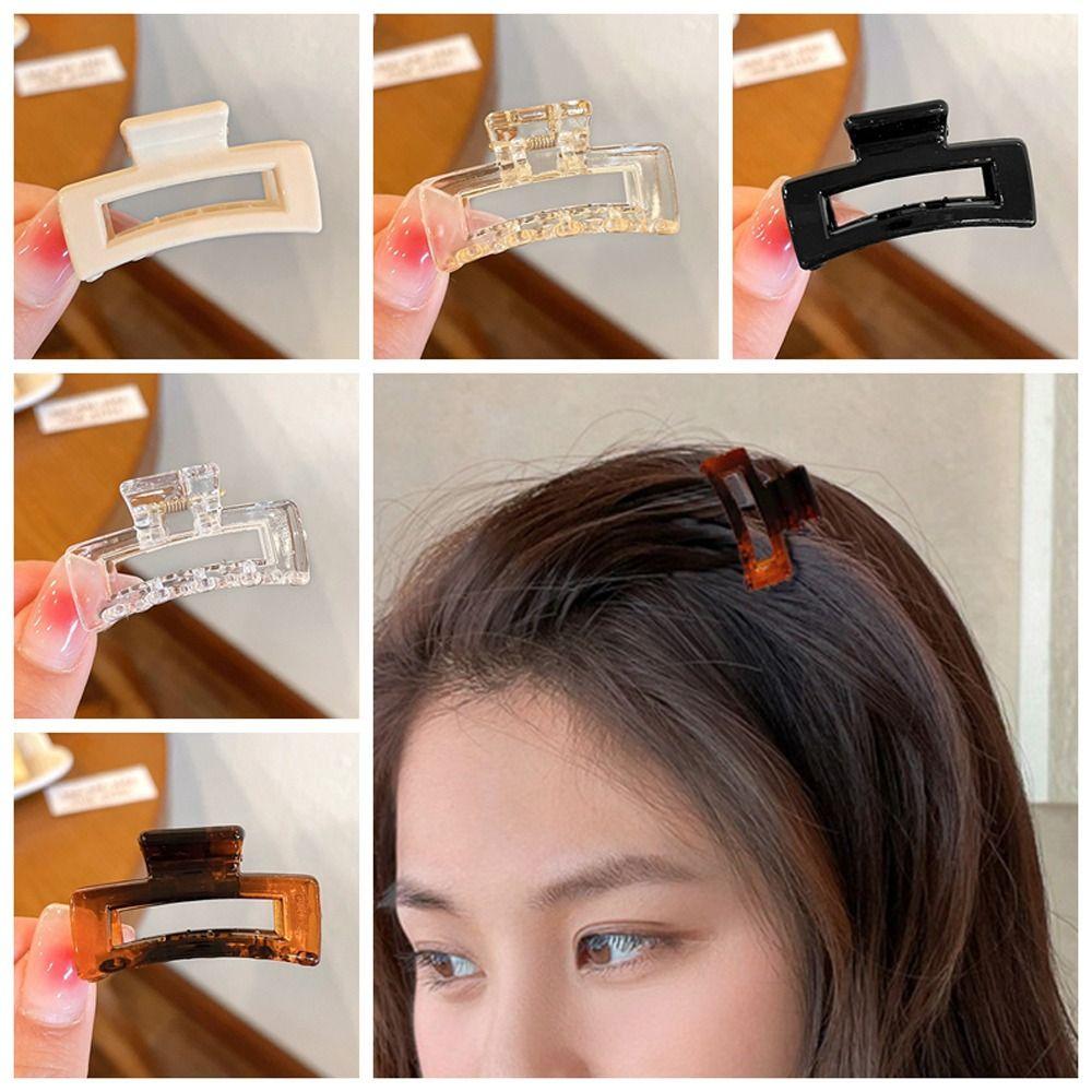 Small Transparent Shark Clip Plastic Hollow Hair Clip Elegant Mini Hair Claw Party