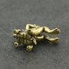 1pc Home Decoration Antique Play Brass Tortoise Frog Miniature Statue Decoration Desk Decoration Bronze Sculpture