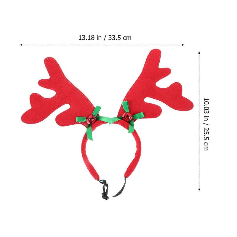 Pet Christmas Deer Horn Headband for 2Pcs Adjustable Cat and Dog