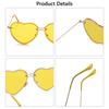 Prom UV Protection Heart Glasses Sun Glasses Heart-Shaped Sunglasses Pink Hippie Sunglasses Rimless