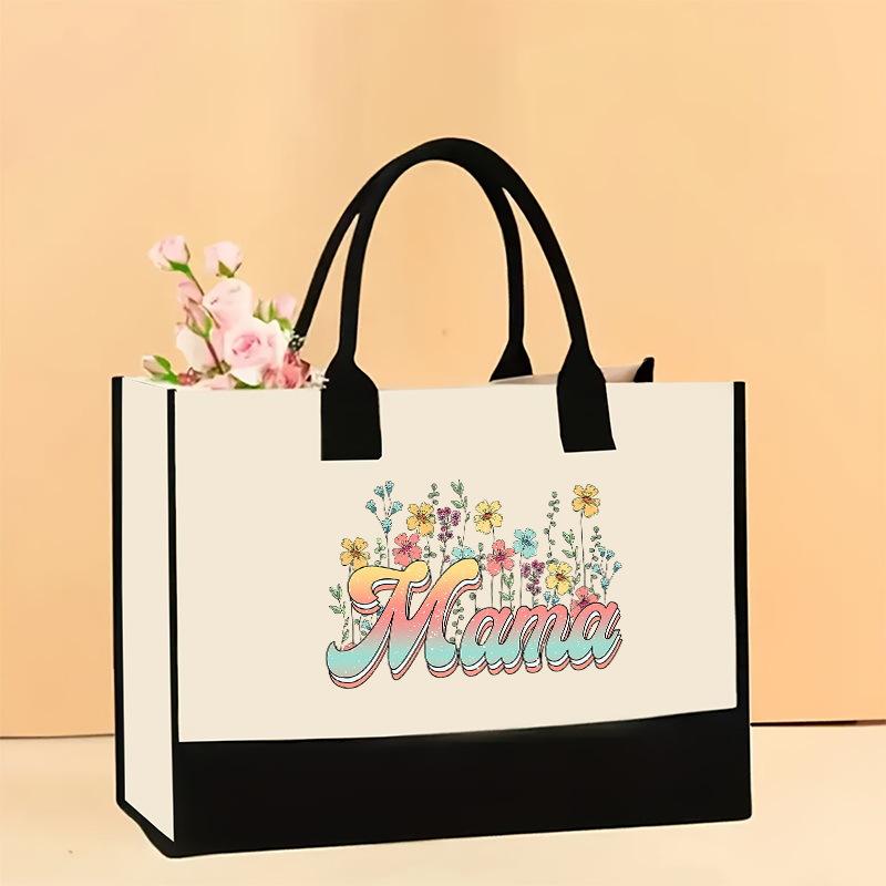 Холщовая сумка через плечо, большая вместительная сумка с принтом, женская модная легкая портативная сумка для подарков и покупок